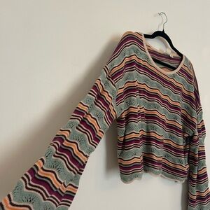 Roxy Multicolor Striped Crew Neck Sweater